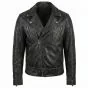 Ghost Rider Black Biker Leather Jacket front view