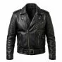 Grease Danny Zuko Black Leather Jacket front view