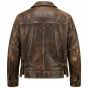 Indiana Jones Distressed Brown Leather Jacket back view