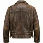 Indiana Jones Distressed Brown Leather Jacket back view