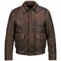Indiana Jones Distressed Brown Leather Jacket front view