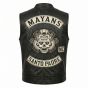 Mayans MC Black Leather Vest back view