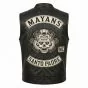 Mayans MC Black Leather Vest back view