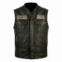 Mayans MC Black Leather Vest front view