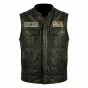 Mayans MC Black Leather Vest front view