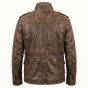 Rambo Distressed Brown Leather Jacket back view