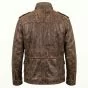 Rambo Distressed Brown Leather Jacket back view