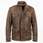 Rambo Distressed Brown Leather Jacket front view