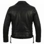 Terminator 2 Black Biker Leather Jacket back view