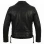 Terminator 2 Black Biker Leather Jacket back view