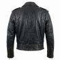 Terminator Arnold Black Leather Jacket back view