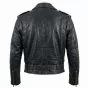 Terminator Arnold Black Leather Jacket back view