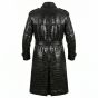 The Matrix Morpheus Black Leather Trench Coat back view