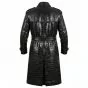 The Matrix Morpheus Black Leather Trench Coat back view