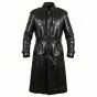 The Matrix Morpheus Black Leather Trench Coat front view
