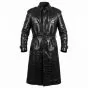 The Matrix Morpheus Black Leather Trench Coat front view