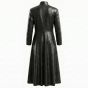 The Matrix Neo Black Leather Coat back view