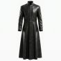 The Matrix Neo Black Leather Coat front view