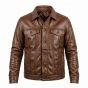 Thor Brown Leather Jacket front view