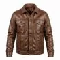 Thor Brown Leather Jacket front view