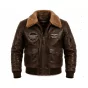 Top Gun Classic Aviator Leather Jacket front view