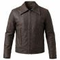 Wolverine Origins Brown Leather Jacket front view