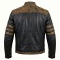 Wolverine X-Men Black Leather Jacket back view