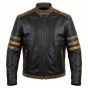 Wolverine X-Men Black Leather Jacket front view