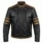 Wolverine X-Men Black Leather Jacket front view