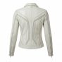 Black Widow White Leather Jacket back view