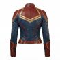 Captain Marvel Blue & Red Leather Jacket back view