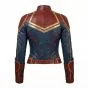 Captain Marvel Blue & Red Leather Jacket back view