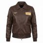 Captain Marvel Brown Leather Jacket front view