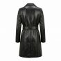 Catwoman Black Leather Coat back view