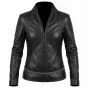 Charlie’s Angels Black Leather Jacket front view