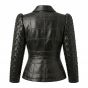 Cruella Black Leather Jacket back view