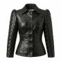 Cruella Black Leather Jacket front view
