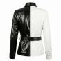 Cruella Black and White Leather Jacket back view