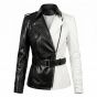 Cruella Black and White Leather Jacket front view