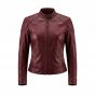 Elektra Red Leather Jacket front view