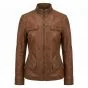 Hunger Games Katniss Brown Leather Jacket front view