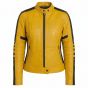 Kill Bill Yellow and Black Motorcycle Leather Jacket front view