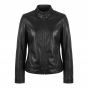 Resident Evil Alice Black Leather Jacket front view
