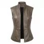 Rey Star Wars Brown Leather Vest front view