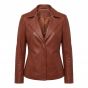 Supergirl Brown Leather Jacket front view