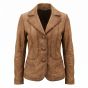The Mummy Evelyn Brown Leather Jacket front view