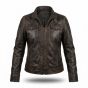 Tomb Raider Lara Croft Brown Leather Jacket front view
