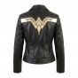 Wonder Woman Black Leather Jacket back view