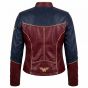 Wonder Woman Diana Red & Blue Leather Jacket back view