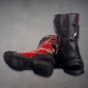 red and black motorcycle boots